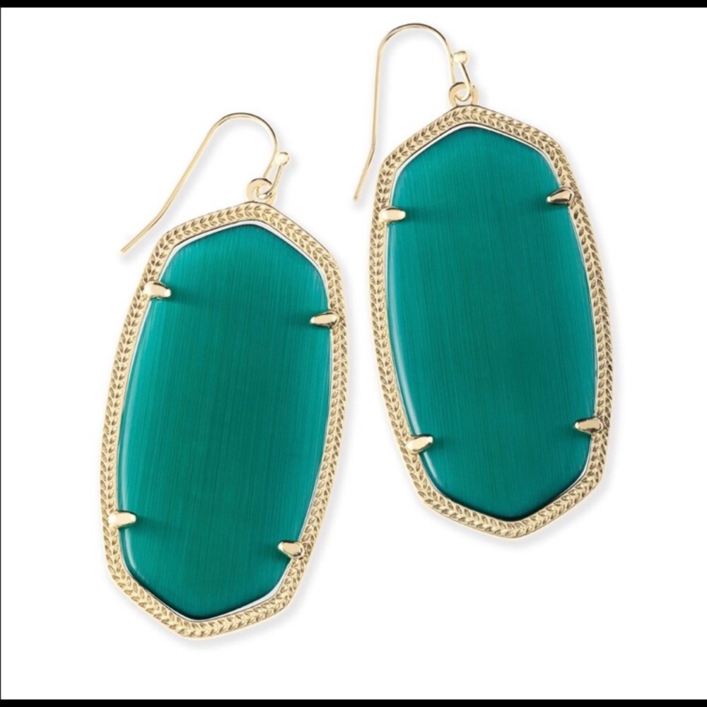 Kendra Scott Danielle Earrings Emerald Cat's Eye